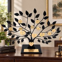 Engraved Family Tree Stand: Gold Plate